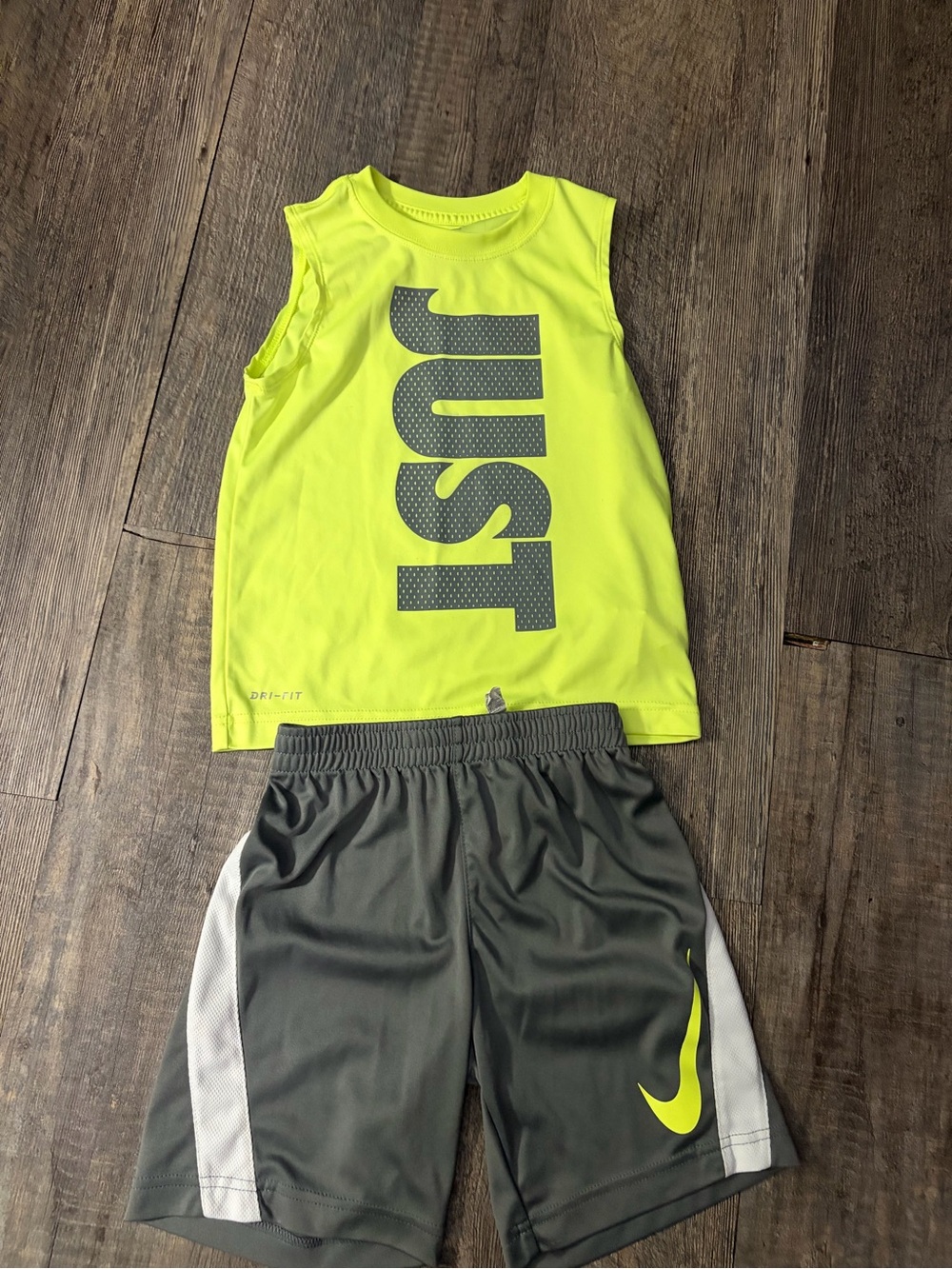 Nike Neon Yellow Performance Tank Top with Gray Graphic